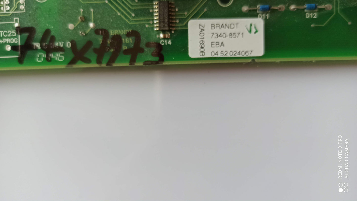 * 74X7973 CARTE CLAVIER INDUCTION OCCASION SAUTER BRANDT ( ct ABB )