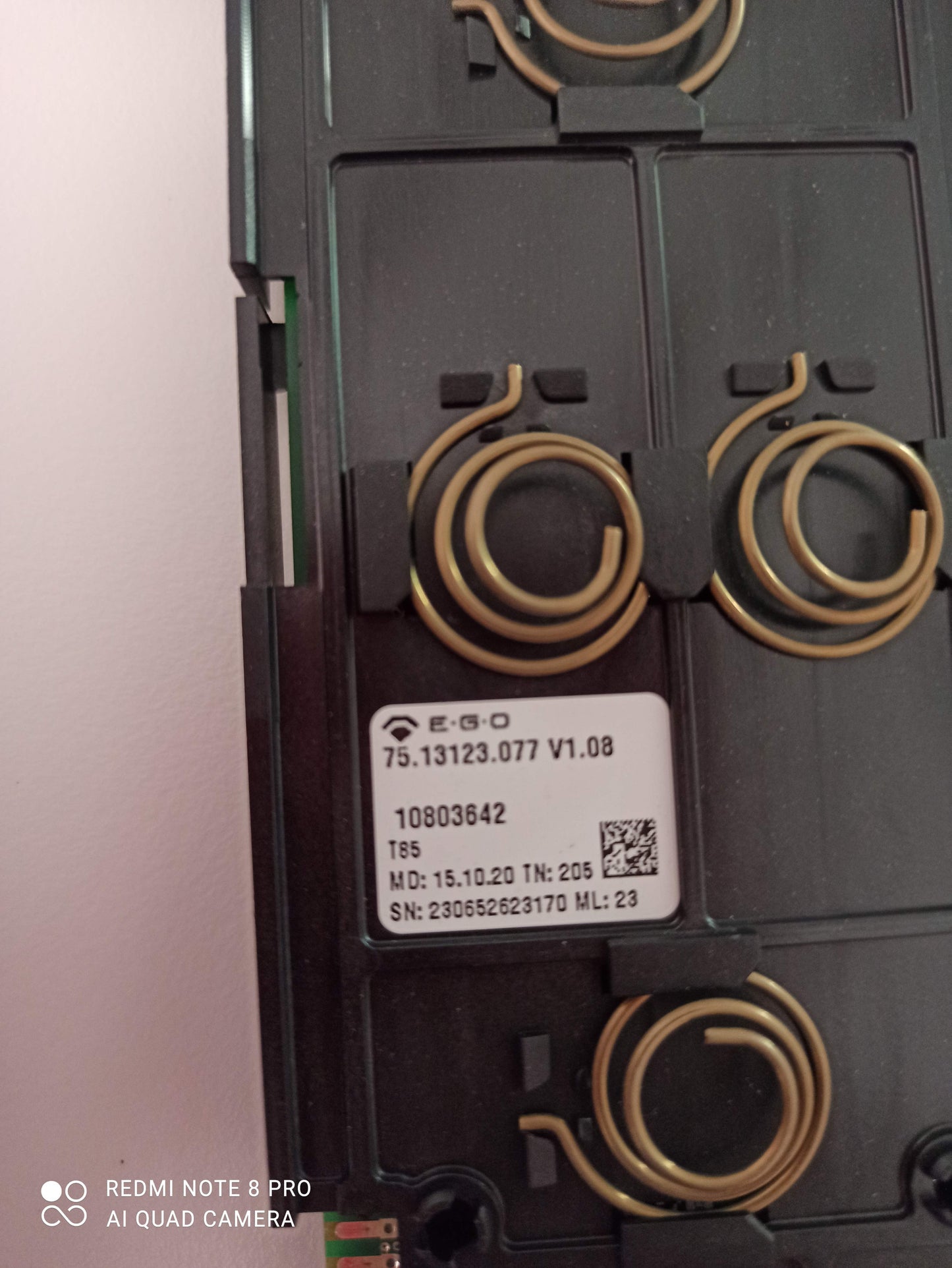 10803642 (*) PLATINE AFFICHEUR OCCASION MIELE E.G.O 75.13123.077 ( cart IND ) ( cart ABB )